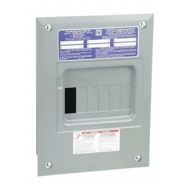 Square D Load Center, 6 Spaces, 100A Amps, 120/240V AC HOM612L100F
