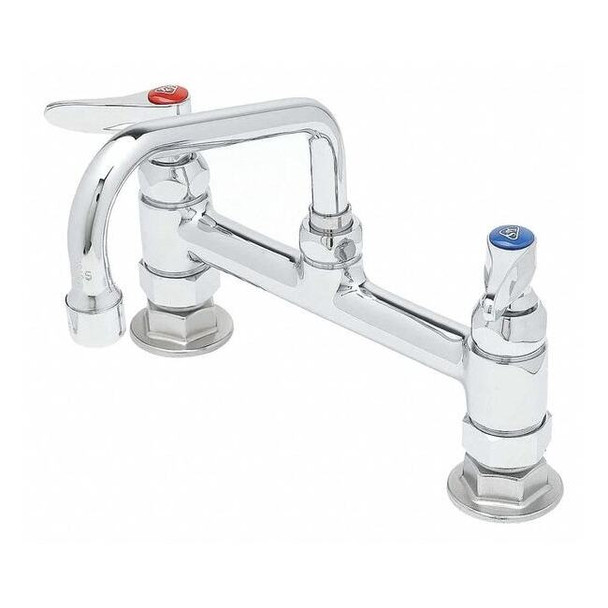 T&s Brass Low Arc Laundry Sink Faucet, Manual, 8" Mount, 2 Hole B-0222