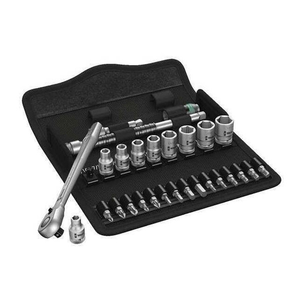 1/4" Drive Ratchet Set, SAE, Torx, 28 Pieces, 3/16 in to 1/2 in, Chrome