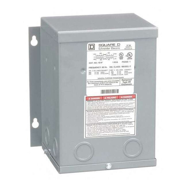 General Purpose Transformer, 1 kVA, NEMA 3R, 120/240V AC, 240/480V AC