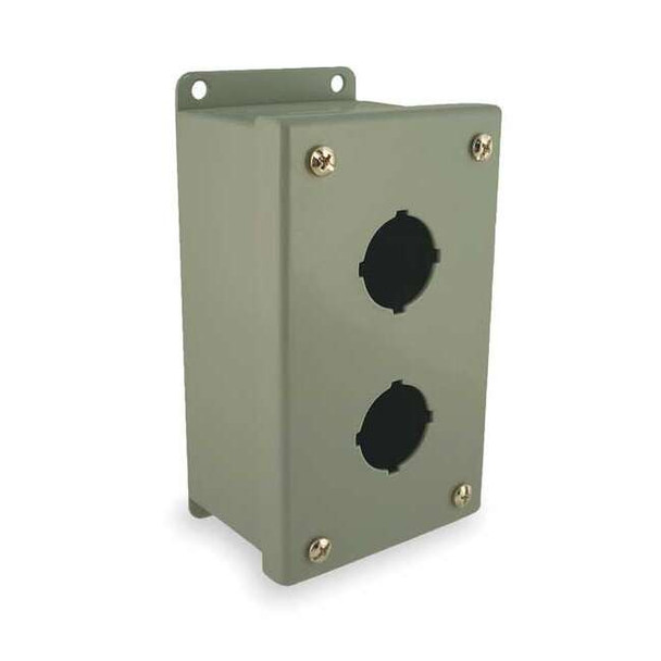 Wiegmann Pushbutton Enclosure,30mm,2 Holes,Steel PB2