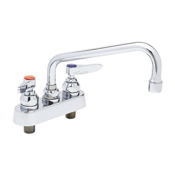 T&s Brass Low Arc Kitchen/Bathroom Faucet, Manual, 4" Mount, 2 Hole B-1111