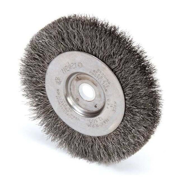 Weiler Wire Wheel Wire Brush, Crimped Wire, 4" Dia. 93111