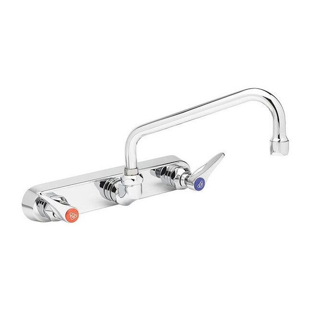 T&s Brass Low Arc Kitchen/Bathroom Faucet, Manual, 8" Mount, 2 Hole B-1128