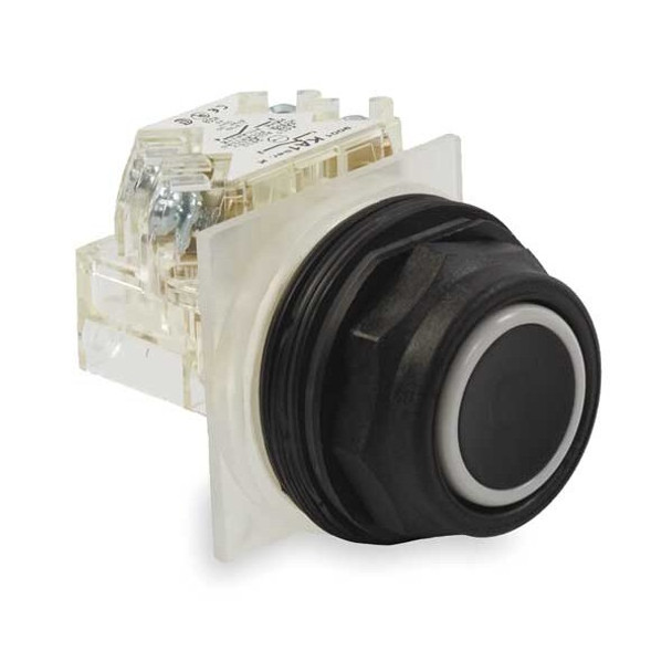 Schneider Electric FlushPushButtonOperator,NonIllum,Blk,1NC 9001SKR1BH6