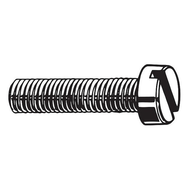 M5-0.80 x 12 mm Slotted Cheese Machine Screw, Zinc Plated Steel, 100 PK