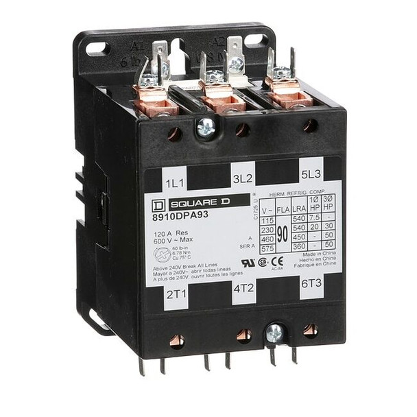 Definite Purpose Magnetic Contactor, 208V-240V AC, 3 P, Non-Reversing, 3 Phase