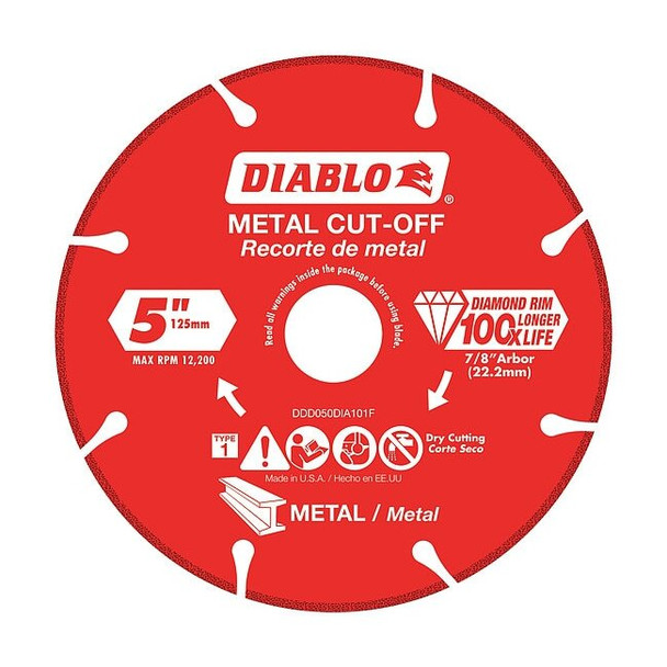 Diablo DiamondSawBlade,Diam:5",Thick:0.04" DDD050DIA101F