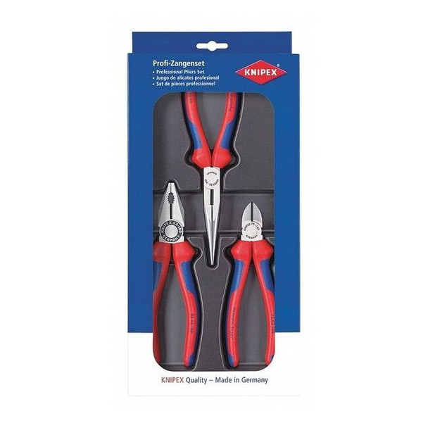 Knipex 3 Piece Bi-Material Grip Plier Set Multi-Component Grips Handle 00 20 11