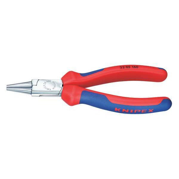 Knipex 6 1/2 in 22 Round Nose Plier Multi-Component Grip Handle 22 05 160