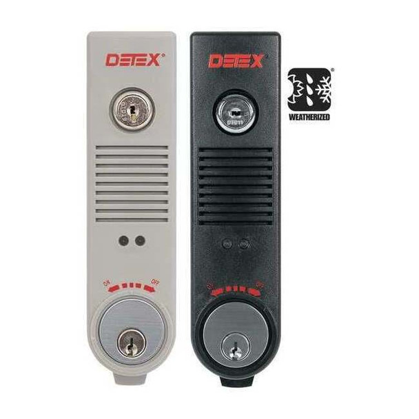 Detex Exit Door Alarm,Gray,Plastic,100 dB EAX-500W GRAY W-CYL