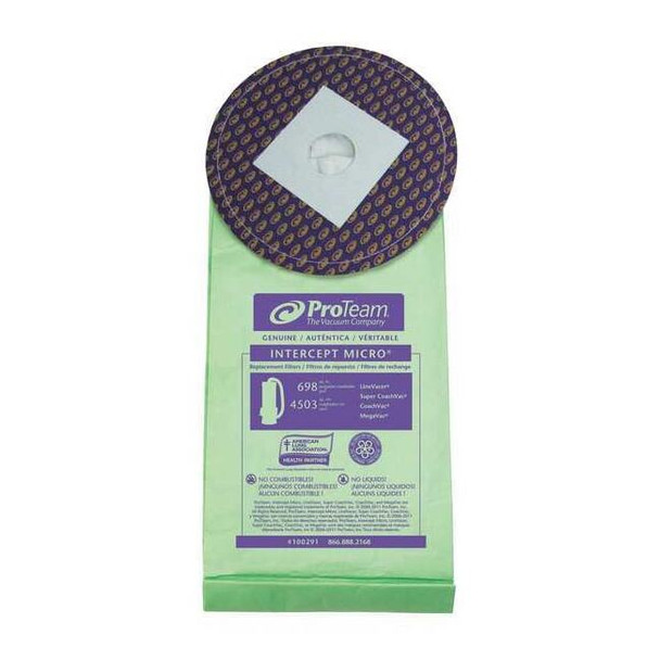 Proteam Vacuum Bag, Dry, Intercept Micro Filter, 10 PK 100291