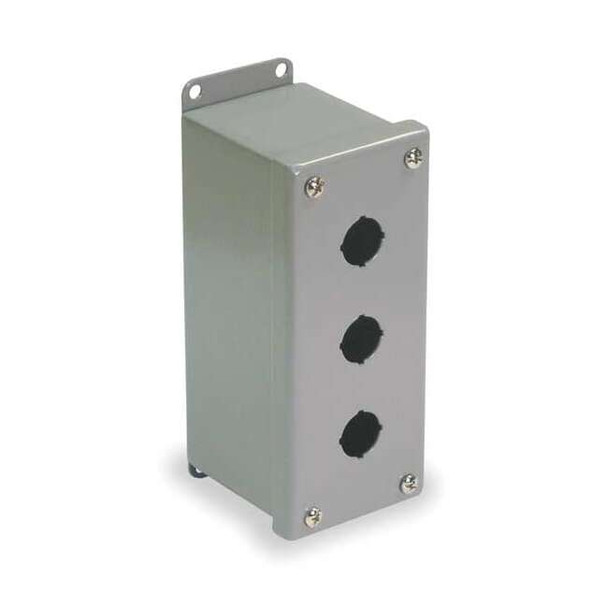 Wiegmann Pushbutton Enclosure,22mm,3 Holes,Steel PBGX3
