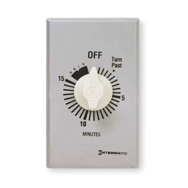 Intermatic Timer,Spring Wound,15 Min,SPST,Silver FF15MH