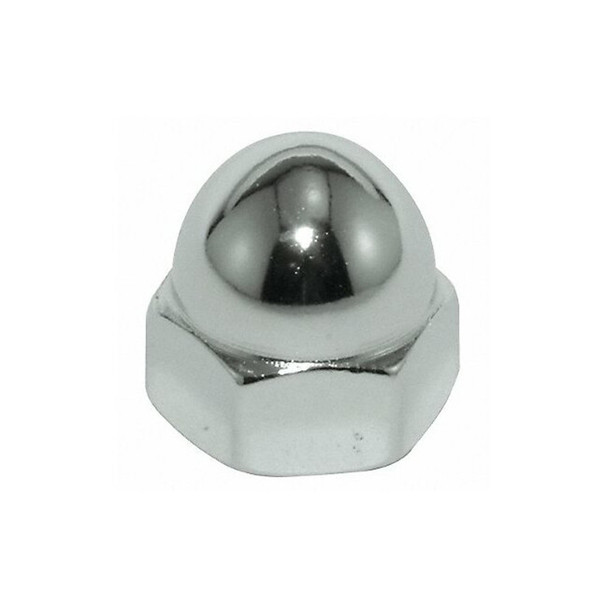 Extra Low Crown Cap Nut, 1/4"-20, Brass, Plain, 3/8 in H, 10 PK