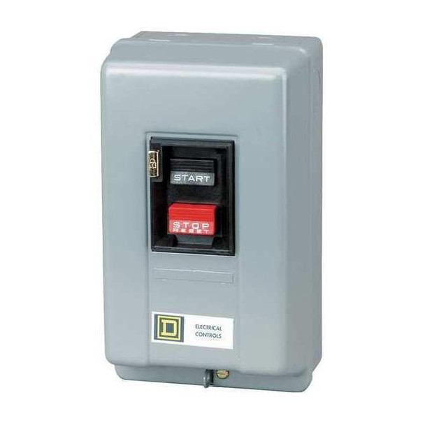 Manual Motor Starter, NEMA M-1, 2 P, 1 Phase, Push Button, 27 A
