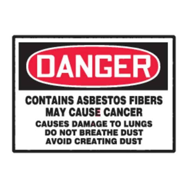 Accuform Safety Label, 7inWx5inH, Blk/Red/Wht, PK5 LCAW102VSP