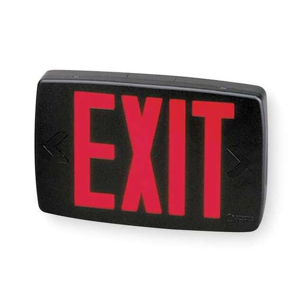 Exit Sign, Black, 1 Face(s), LED, Universal Mount, Nickel Cadmium