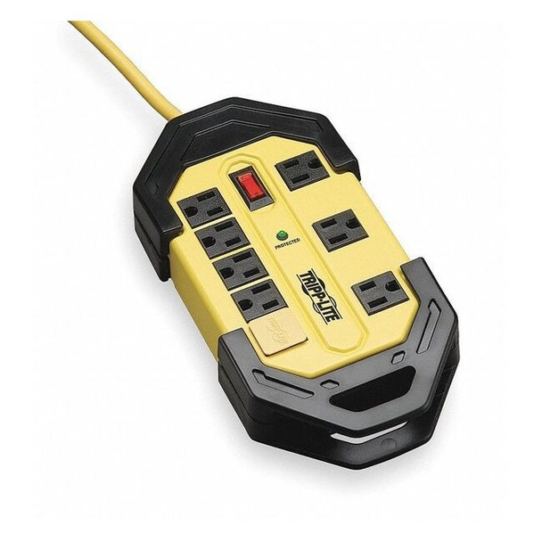 Tripp Lite Outlet Strip, Surge, 8 5-15R, 5-15P, 12 ft., Black/Yellow TLM812SA