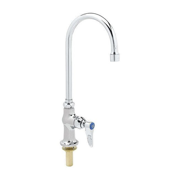 T&s Brass Manual Gooseneck Bar Faucet, Single Hole Mount, Chrome 1 Hole B-0305