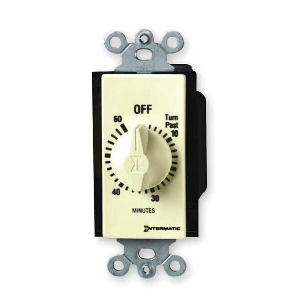 Intermatic Spring-WoundTimer,Ivory,277V AC,1 hr,20A FD60MH