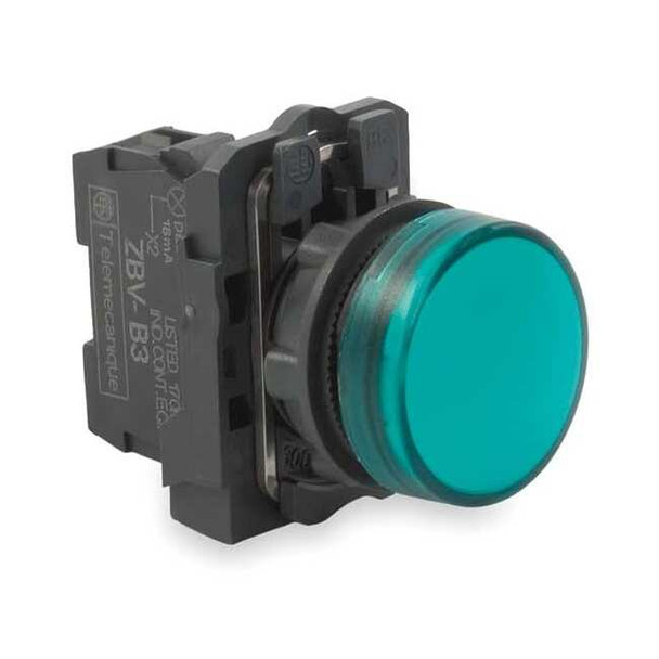 Schneider Electric Pilot Light, LED, Green, 22mm, 24VAC/DC XB5AVB3