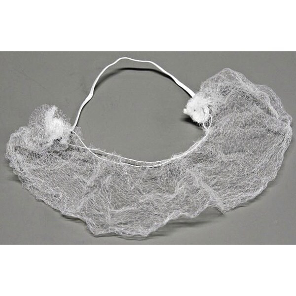 Cellucap Beard Cover, Nylon, 20 in Dia., White, Universal, 1000 PK BN-500