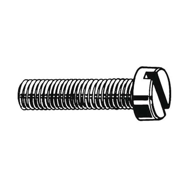 #12-24 x 1 in Slotted Pan Machine Screw, Plain 18-8 Stainless Steel, 100 PK