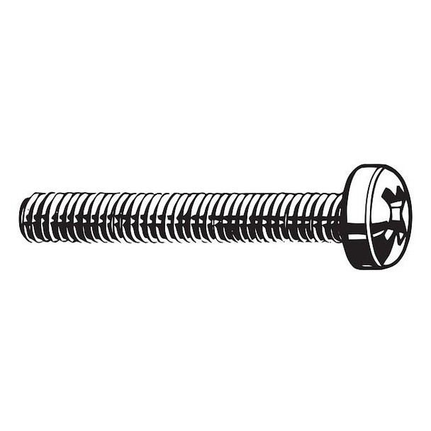 M4-0.70 x 50 mm Phillips Fillister Machine Screw, Zinc Plated Steel, 100 PK