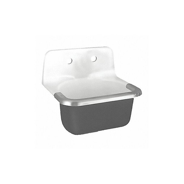 Wall Mount, 2 Hole, Not Applicable, Black/White, Utility Sink