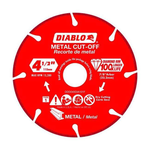 Diablo DiamondSawBlade,Diam:4.5",Thick:0.04" DDD045DIA101F