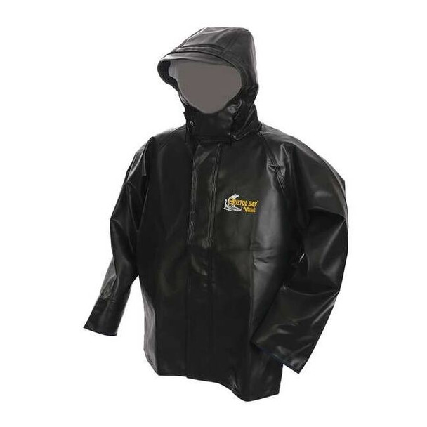 Viking Rain Jacket w/Hood,0.75mm PVC,Green,XL 7125J-XL