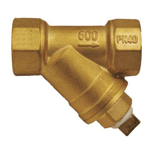 Y Strainer, 1-1/4" Pipe, FNPT x FNPT, Forged Brass, 600 psi