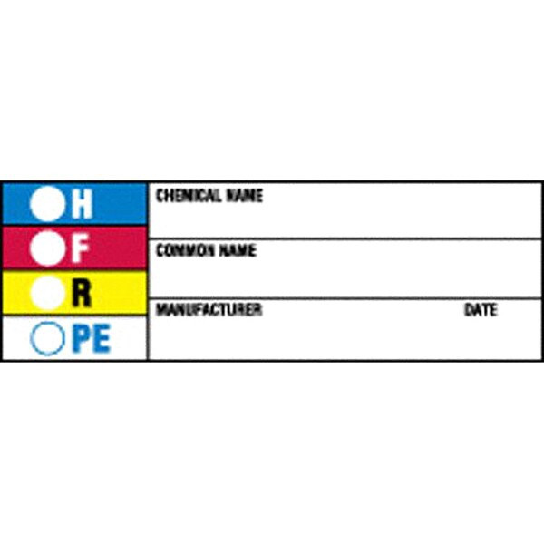 Brady Chemical Label, 1 in H, 3 in W, 60326,PK720 60326