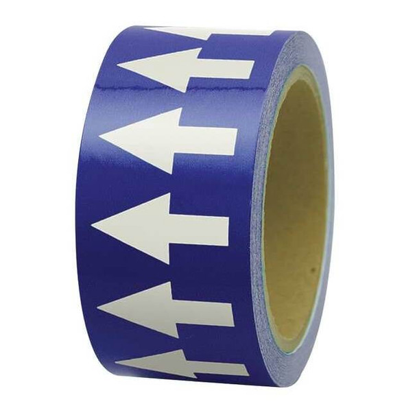 Incom Arrow Tape,White/Blue,4 In. W, PMA451 PMA451