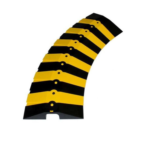 Cable Protector, 2-1/8 in H, 34 in L, 13-5/8 in W, 1 Channel, ABS, Black, Yellow