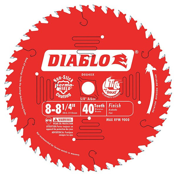 Diablo 8-1/4",40-Teeth Circular Saw Blade D0840X