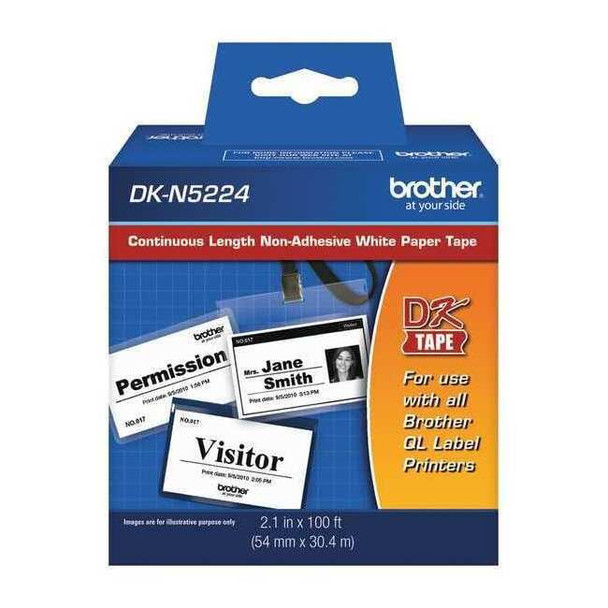 Brother ContinuousLabelStock,White,Matte DKN5224