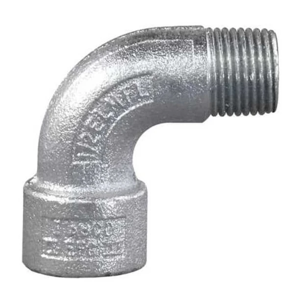 IMC 90 Deg Elbow, 3/4 in, Threaded, Iron, Electro Zinc Plated, Silver