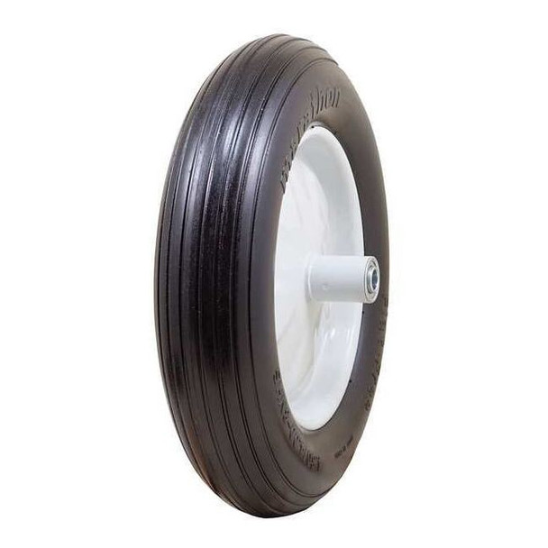 Marastar Flat Free Wheel, Polyurethane, 500lb, White 00001