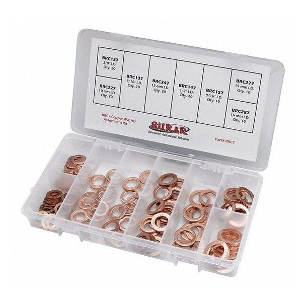 Sur&r Brake Line Washer Assortment Kit,Copper BRC7