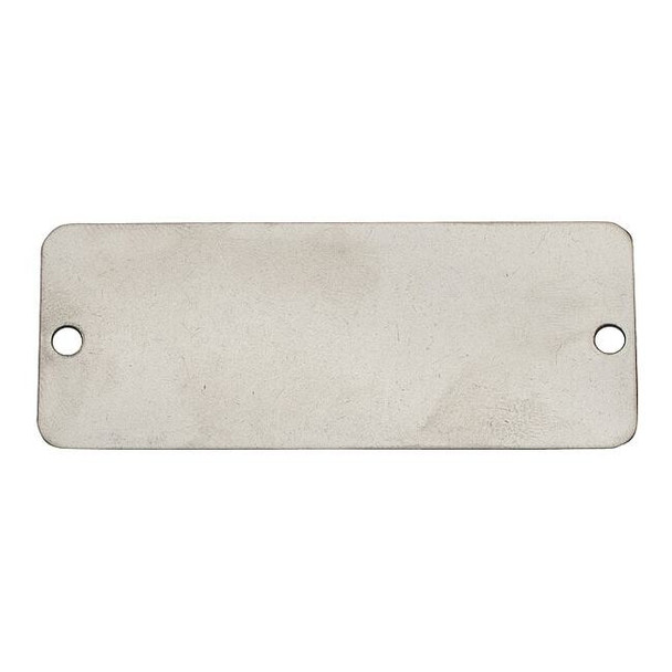Tag, Label, Aluminum, 1 1/2 in H x 3 in W, Silver, Rectangle, 100 PK