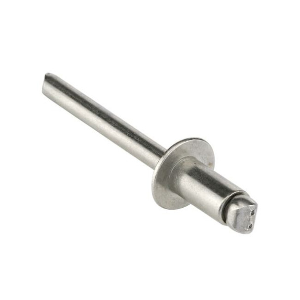 Blind Rivet, Dome Head, 1/4 in Dia., 1/2 in L, Stainless Steel Body, 100 PK