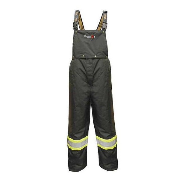 Flame-Resistant Rain Bib Pants, XL, 31 1/2 in Inseam, Polyester
