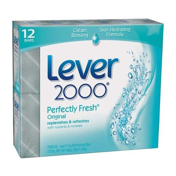 Lever 2000 Body Soap, Fresh, White, 4 oz, None, Wrapped CB325835