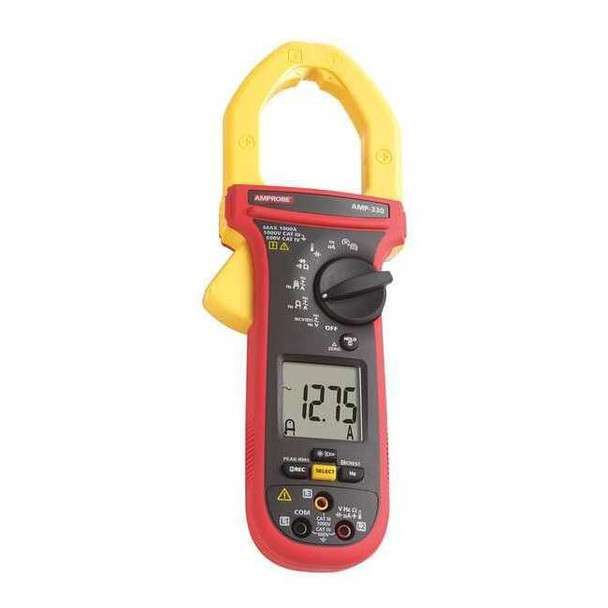 Amprobe Digital Clamp Meter, LCD, 1,000 A, 2.0 in (51 mm) Jaw Capacity AMP-330