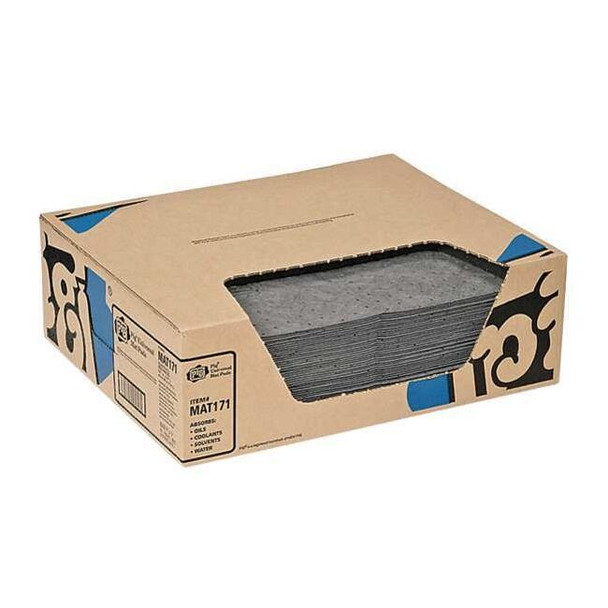 Pig Sorbent Pad, 8 gal, 15 in x 20 in, Universal, Gray, Polypropylene MAT171