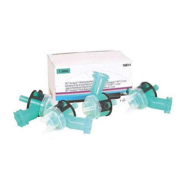 3m Accuspray Head Refill,Atomizing,1.3mm,Green,PK4 16614