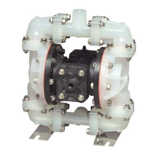 Double Diaphragm Pump, Polypropylene, Air Operated, Santoprene, 23 GPM