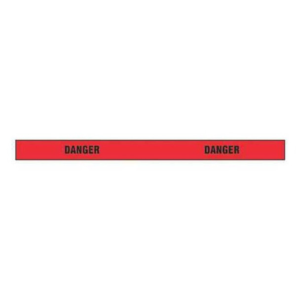 Barricade Tape, Danger, Red, 2 in Wide x 180 ft Length, Vinyl, 4 mil